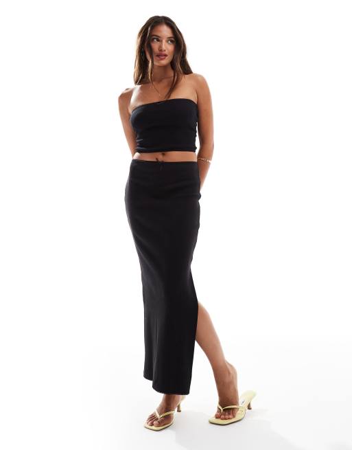 New Look bow midi skirt in black (part of a set)