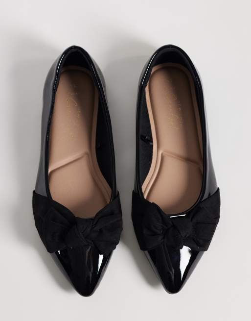 New Look bow pointed ballet flat in black, 2 of 4