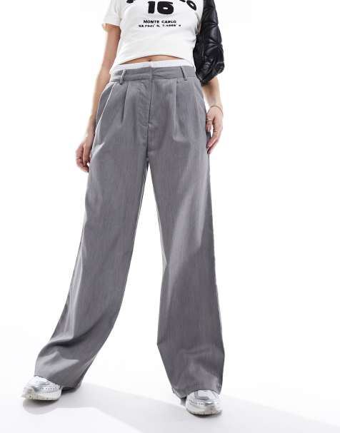 New Look boxer detail trousers in grey - view 1