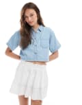 [New Look] New Look boxy denim shirt in light blue 14 Light Blue