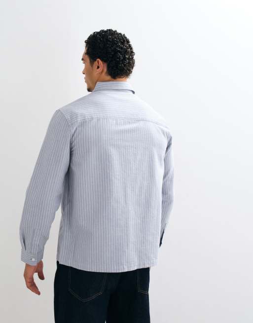 New Look Boxy-Hemd mit Streifen in Grau, 5 von 5
