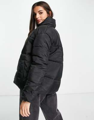 boxy black puffer jacket