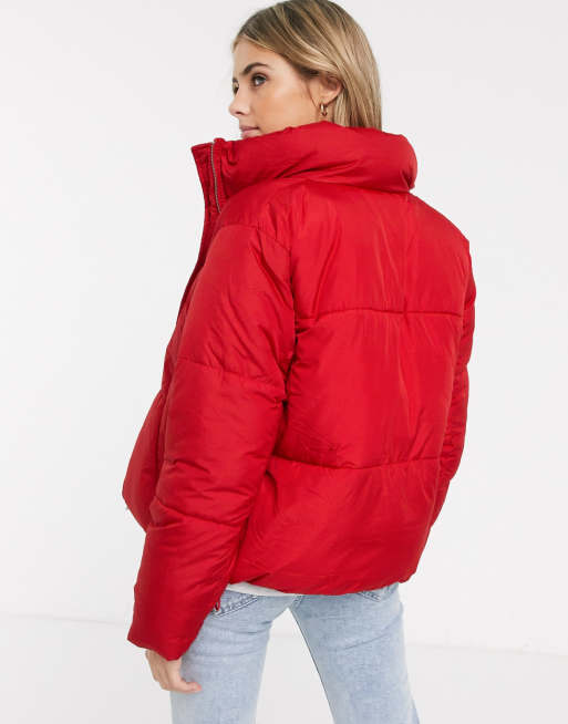 New look 2025 red puffer jacket