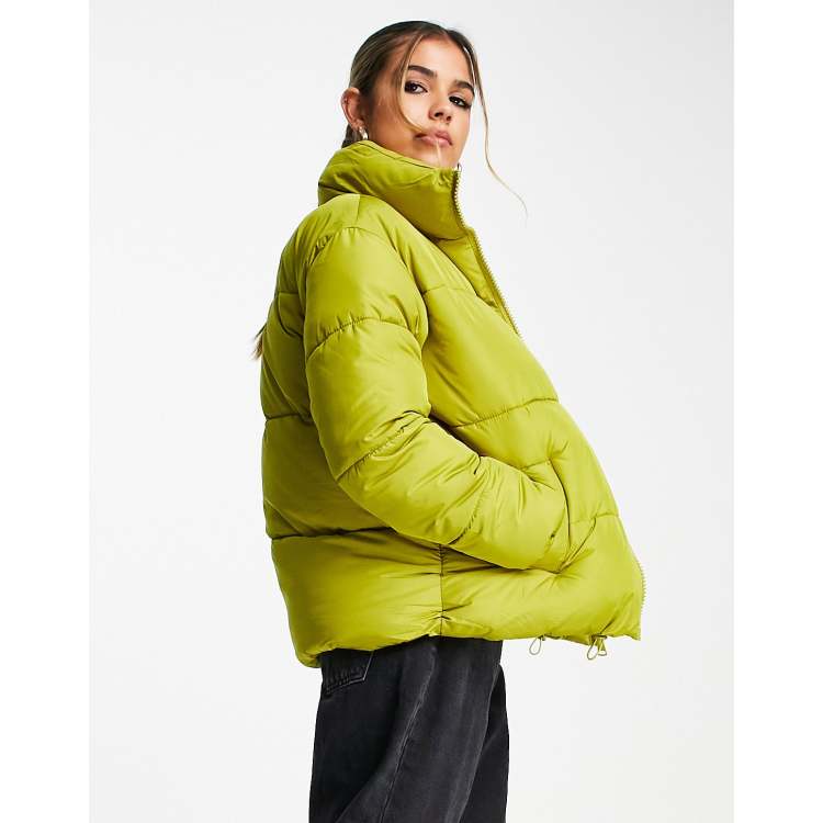 Mustard puffer shop jacket new look