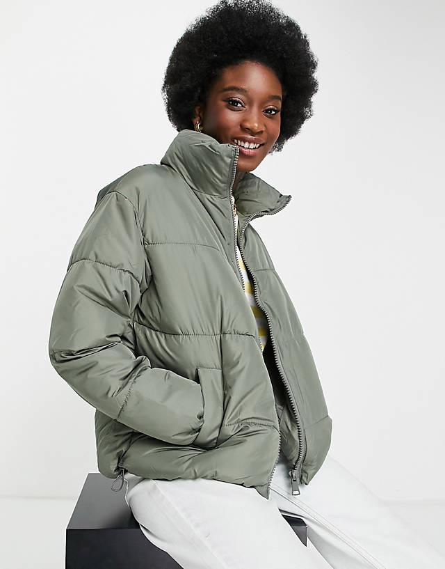 New Look - boxy puffer jacket in light khaki