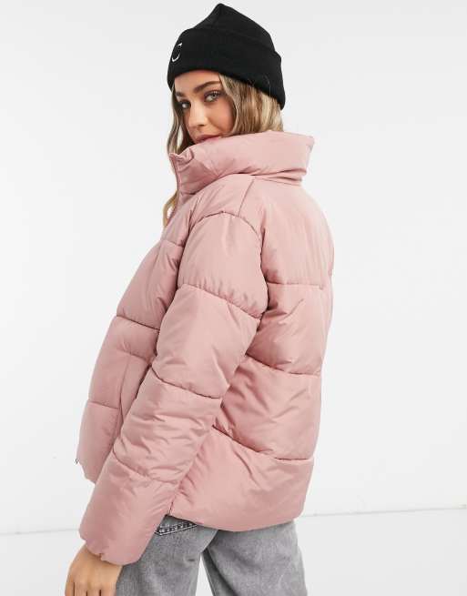 Pale pink puffer store coat