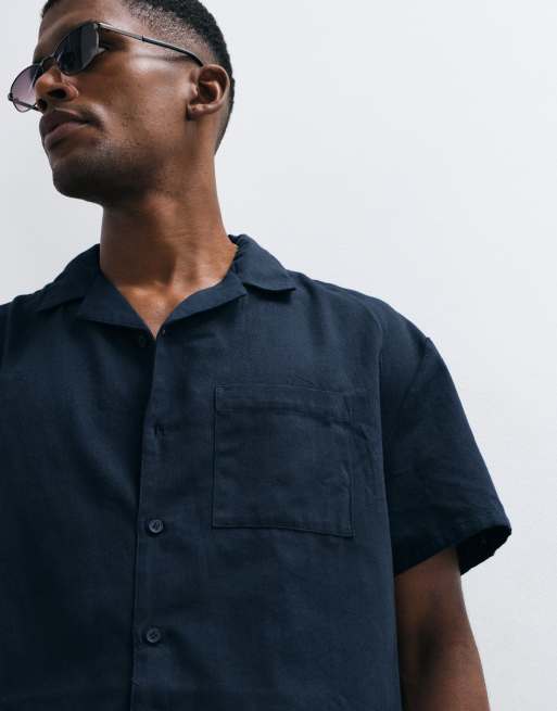 New Look boxy shirt in navy (part of a set), 3 of 5