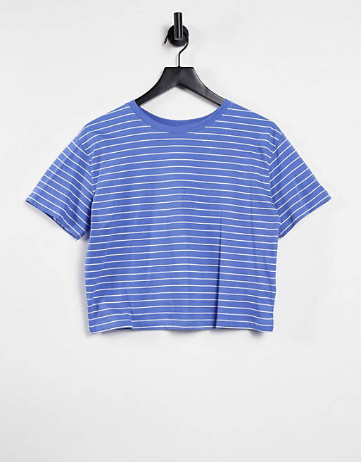 New Look boxy t-shirt in blue stripe