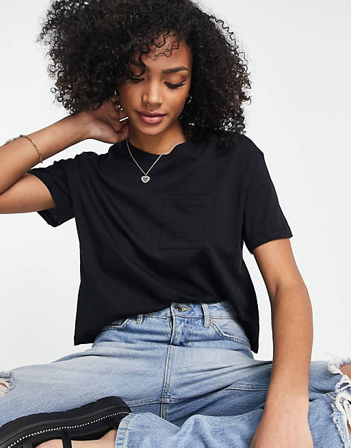New Look boxy tee in black