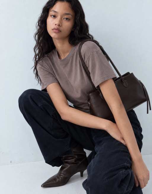 New Look boxy tee in light brown mocha, 8 of 9