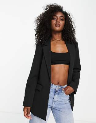 New Look boyfriend blazer in black - ASOS Price Checker