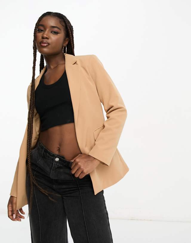 New Look boyfriend blazer in camel