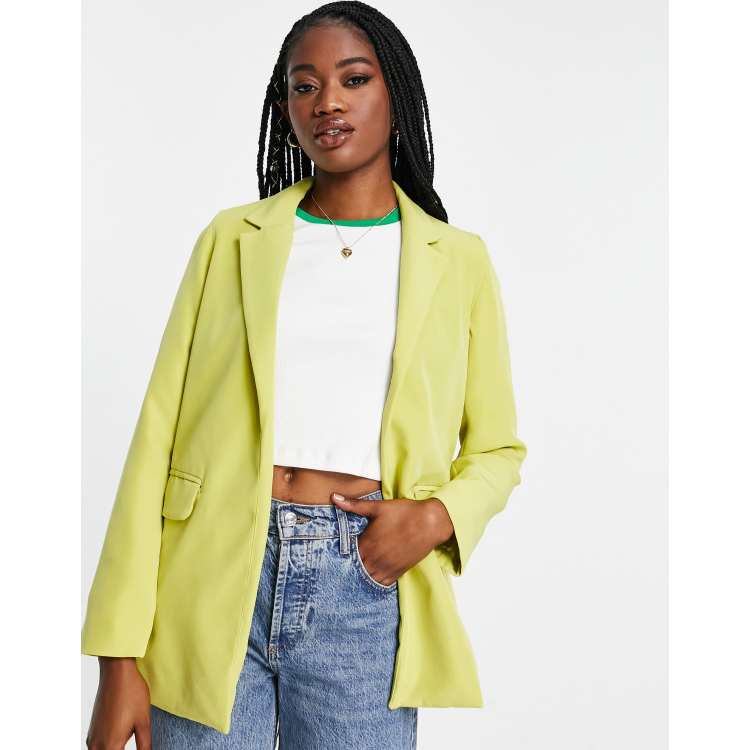 New Look boyfriend blazer in dark yellow ASOS