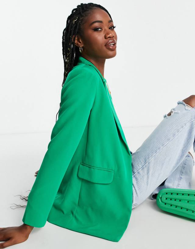 New Look boyfriend blazer in green