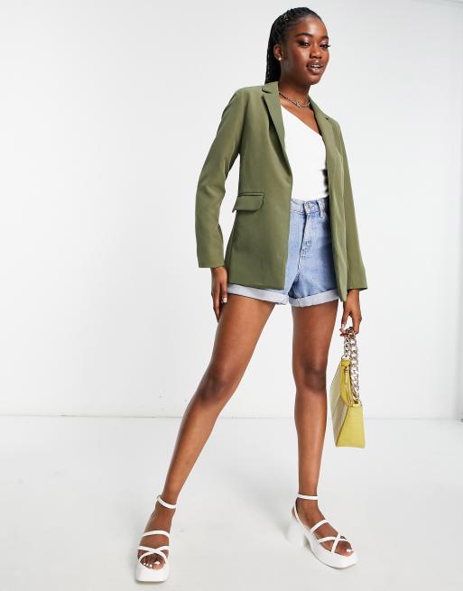 New look green discount blazer