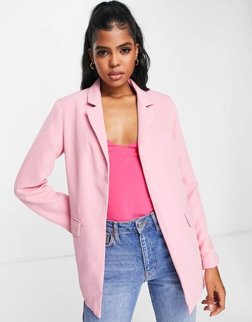 Pink boyfriend jacket sale