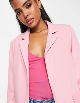 New Look boyfriend blazer in mid pink