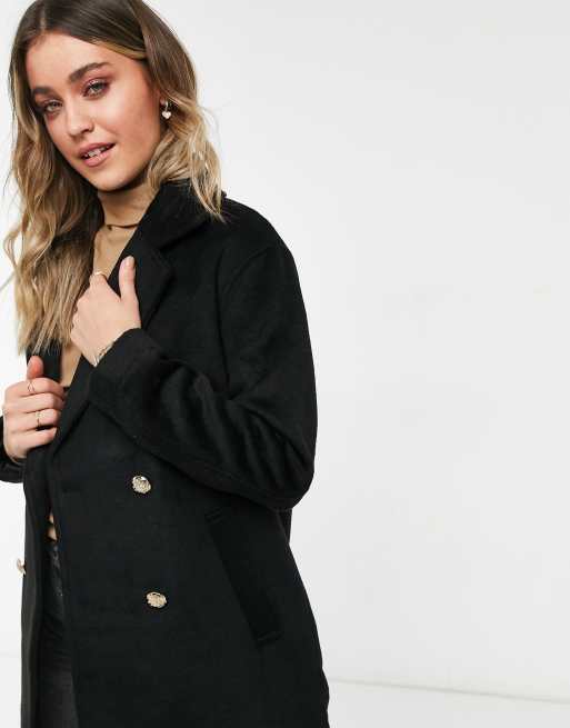 Black button outlet coat