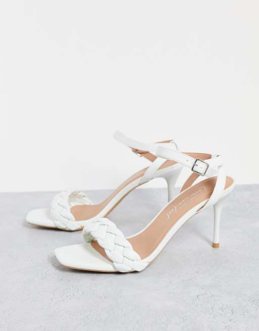 new look braided strappy stiletto in white