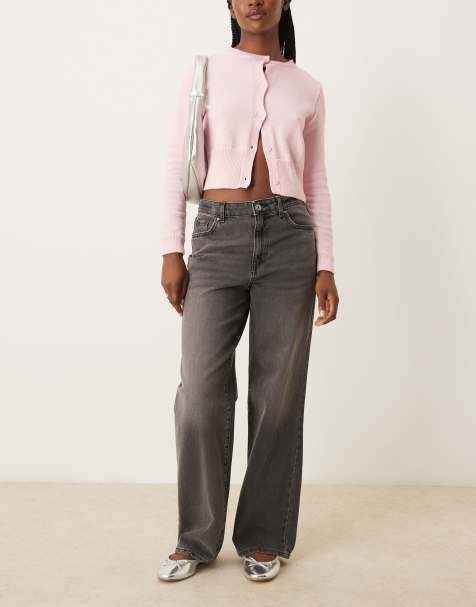 New Look – Bramble – Brązowe sprane jeansy z szerokimi nogawkami - view 1
