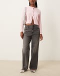 [New Look] New Look Bramble wide leg jeans in washed brown-Grey 12 GREY