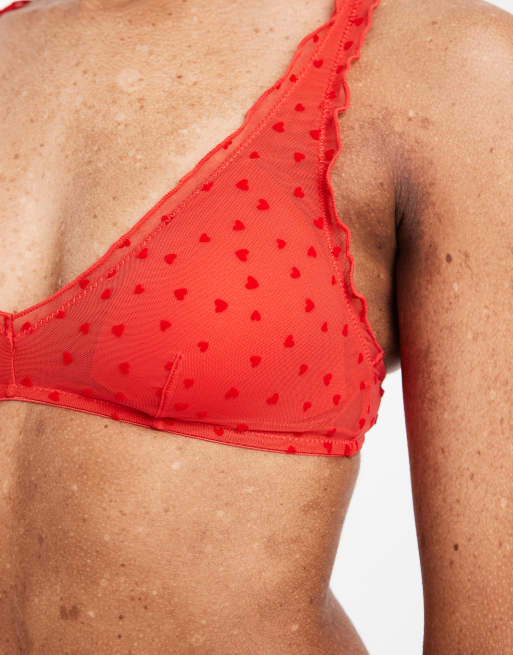 New Look - Brassière à cœurs floqués - Rouge, 2 de 4
