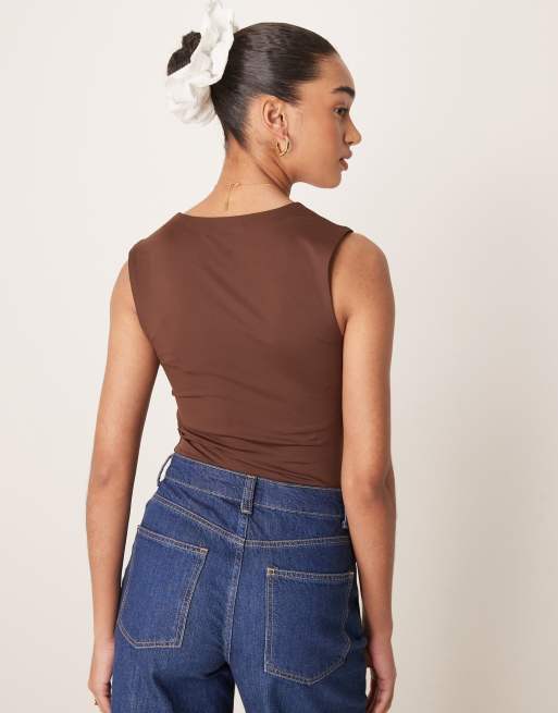 New Look  – Brązowe body z kwadratowym dekoltem, 3 z 4