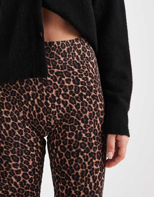 New Look – Brązowe legginsy w panterkę z wysokim stanem, 4 z 5