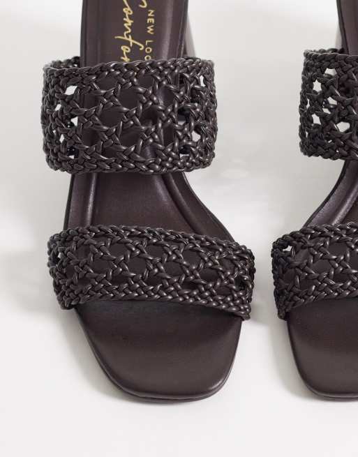 New Look – Brązowe plecione mule na obcasie, 2 z 4