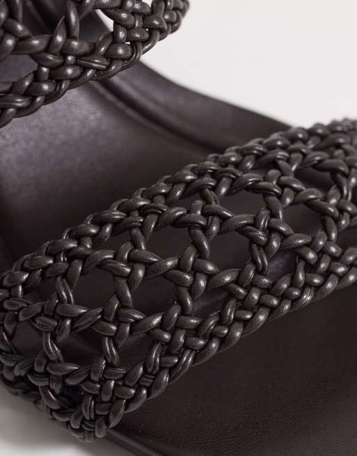 New Look – Brązowe plecione mule na obcasie, 3 z 4