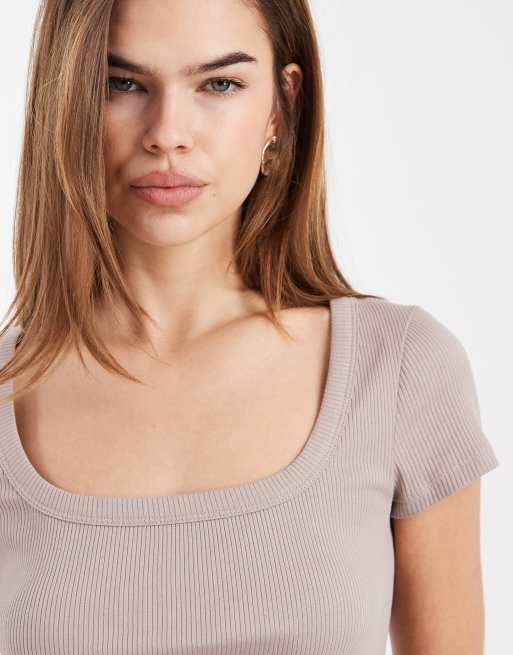 New Look – Brązowoszare body z kwadratowym dekoltem, 3 z 4