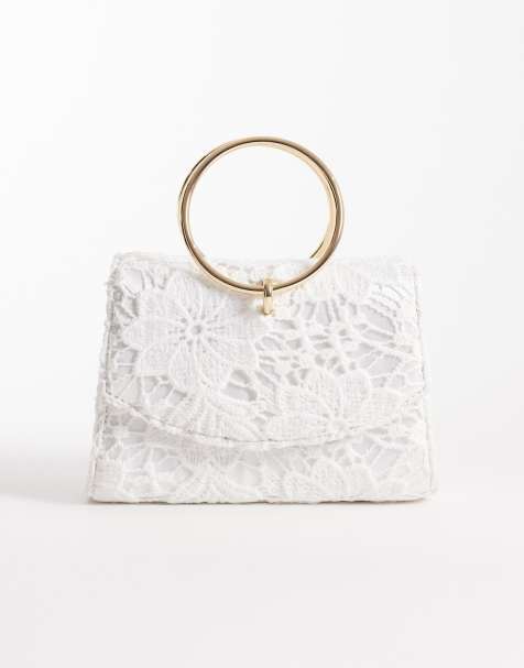 New Look broderie clutch bag in cream - view 1