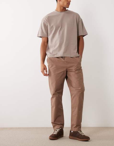 New Look - Broek met elastische taille in bruin - view 1