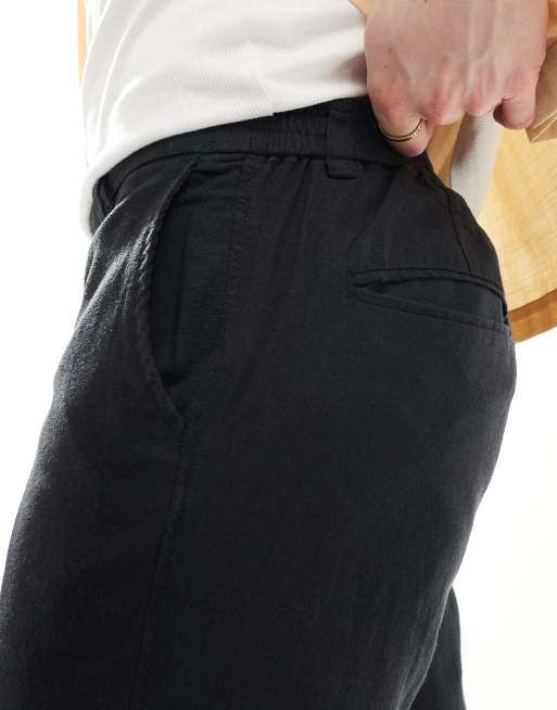 New Look - Broek met linnenlook in zwart, 2 van 5