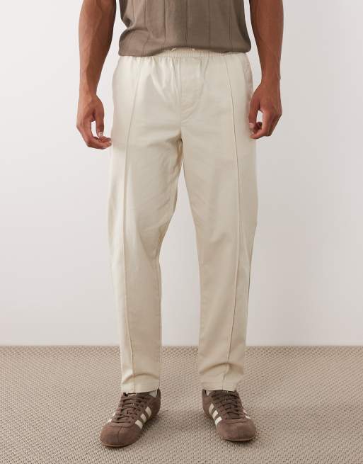 New Look - Broek met plooien en trekkoord in stone, 2 van 5