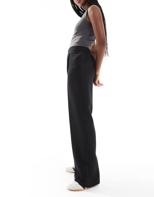 New Look - Broek met wijde pijpen en elastische taille zwart, 2 van 5