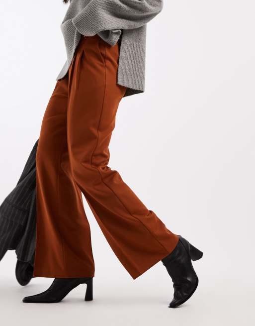 New Look - Broek met wijde pijpen in roestbruin, 3 van 5