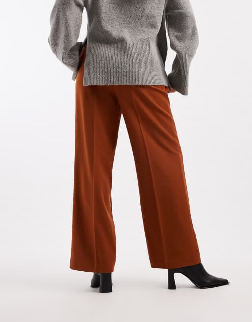 New Look - Broek met wijde pijpen in roestbruin, 4 van 5