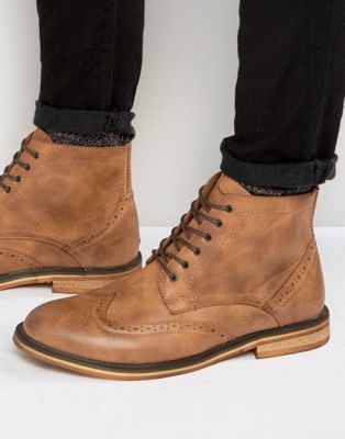 New Look | New Look Brogue Boots In Tan