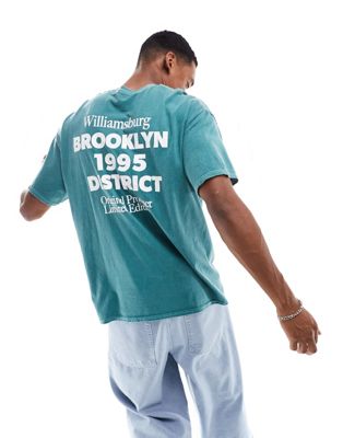 New Look Brooklyn graphic tshirt in mid green