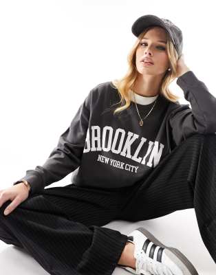 New Look - Brooklyn - Sweatshirt in Grau