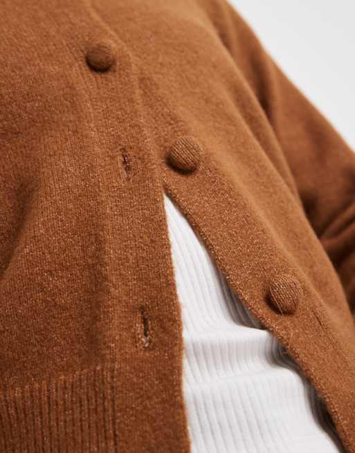 New Look - Brun cardigan med krave, 3 af 4