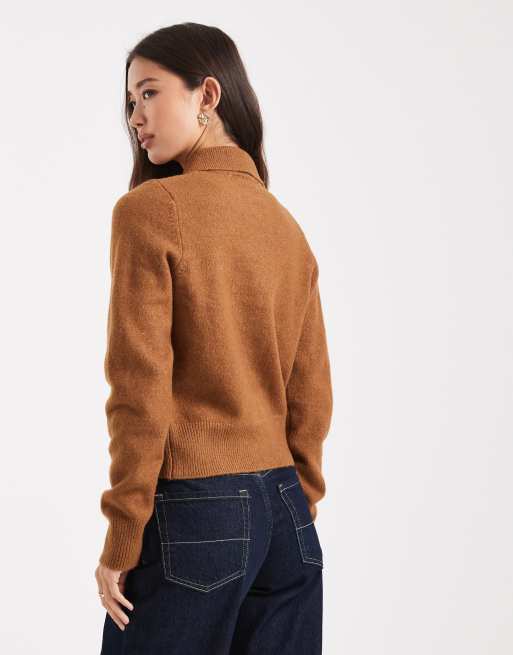 New Look - Brun cardigan med krave, 4 af 4