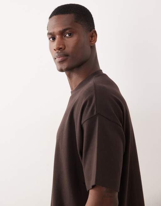 New Look - Brun oversized T-shirt i firkantet pasform - Del af sæt, 4 af 5