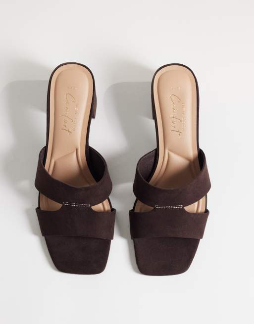 New Look - Brune sandaler med blokhæl og krydsende remme, 2 af 4