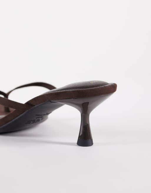 New Look - Brune sandaler med tårem og kitten-hæl, 4 af 4