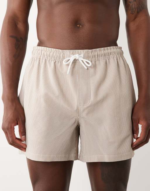 New Look – Brunrandiga badshorts i bäckebölja, 4 av 5