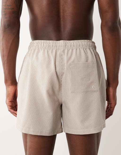 New Look – Brunrandiga badshorts i bäckebölja, 5 av 5