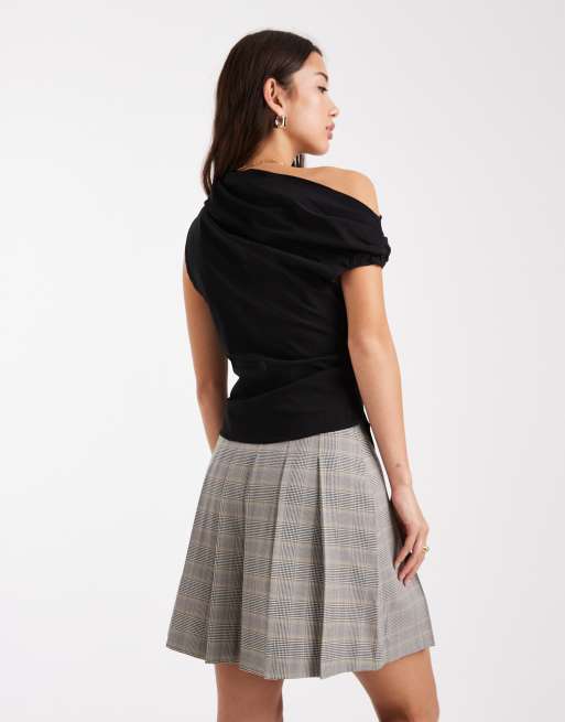 New Look – Brunrutig, plisserad kjol med boxig passform, 2 av 5