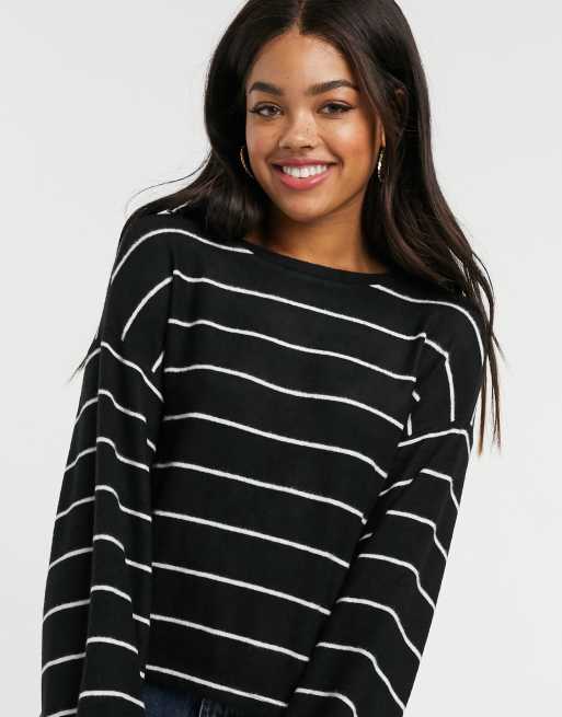 Black fine clearance knit jumper womens